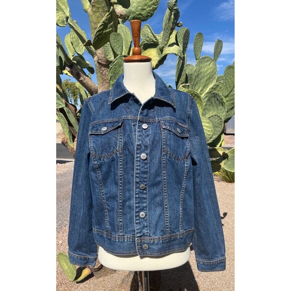 Vintage Denim Jacket Medium VTG Liz Claiborne Jean Jacket VTG Jean Button Down M - Picture 1 of 14